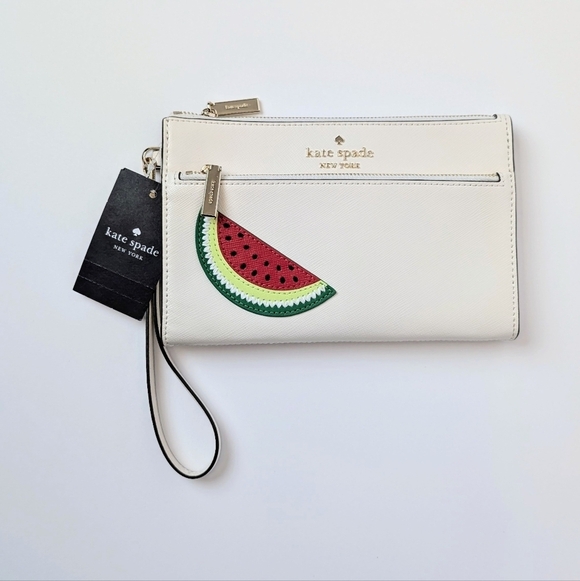 kate spade Handbags - Kate Spade What-a-Melon Medium Wristlet Cream Watermelon Print NWT Coquette